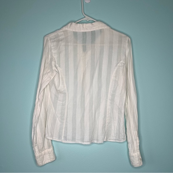 American Rag Off White Long Sleeve Light Weight Boho Button Down Women’s Medium - Picture 2 of 4